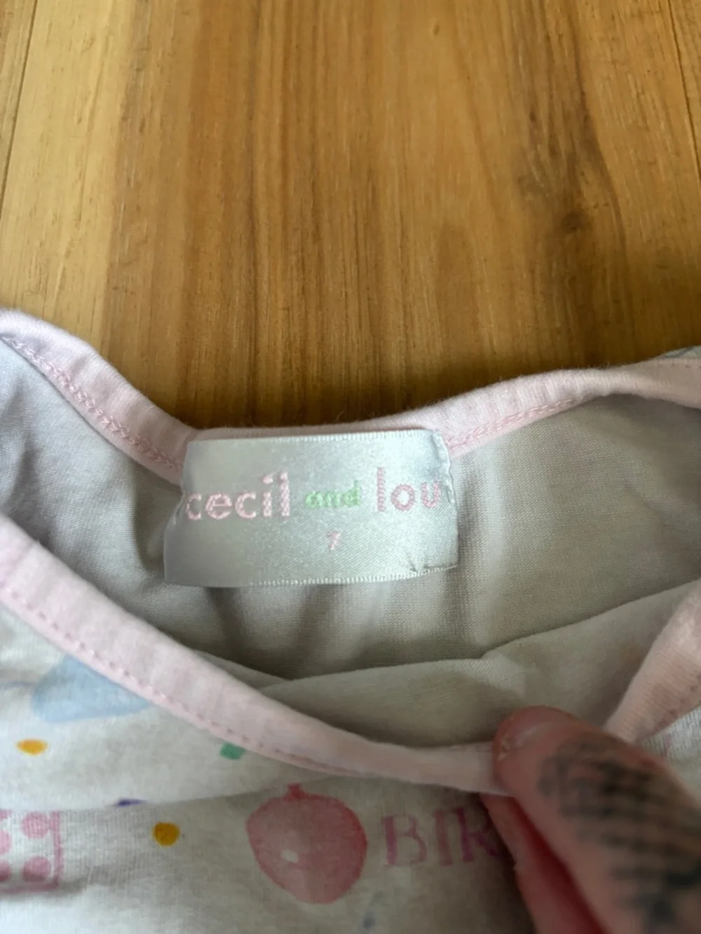 Girls' Pink Party Print Two-Piece Pajama Set size 7
